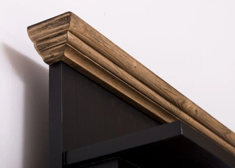Casa Padrino Landhausstil Massivholz Garderobenschrank Schwarz / Braun 79 x 41 x H. 210 cm - Wand Garderobe - Flur Schrank - Flurmöbel - Garderobenmöbel - Landhausstil Möbel