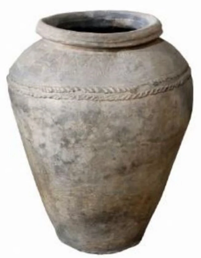 Casa Padrino Luxus Barock Terracotta Vase Antik Beige Ø 45 x H. 90 cm - Handgefertigte Antik Stil Blumenvase - Blumentopf - Pflanzentopf - Barock Deko Accessoires - Barockstil Garten Deko