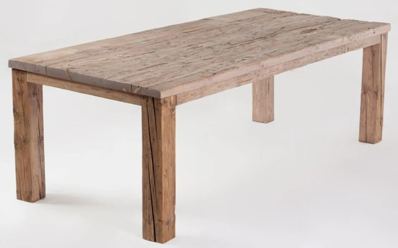 Casa Padrino Landhausstil Esstisch Naturfarben - Verschiedene Größen - Rustikaler Rechteckiger Massivholz Esszimmertisch - Landhausstil Esszimmer Möbel - Rustikale Esszimmer Möbel