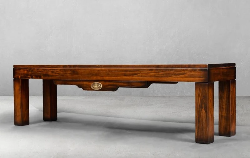 Casa Padrino Luxus Vintage Stil Sitzbank Braun 158 x 38 x H. 44,5 cm - Massivholz Bank - Vintage Stil Möbel - Massivholz Möbel - Bar Möbel - Luxus Möbel