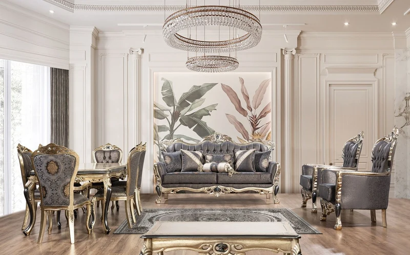 Casa Padrino Luxus Barock Esszimmer Stuhl 6er Set Lila / Antik Gold / Schwarz - Handgefertigte Barockstil Küchen Stühle - Luxus Barockstil Esszimmer Möbel - Barock Esszimmer Möbel