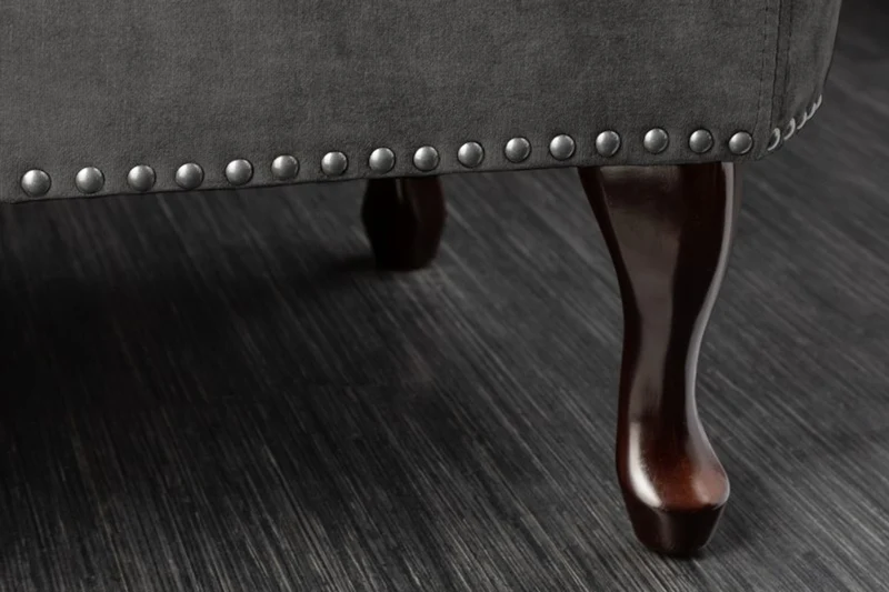 Chesterfield Chaiselongue Dunkelgrau / Braun aus dem Hause Casa Padrino - Wohnzimmer Liege Sofa
