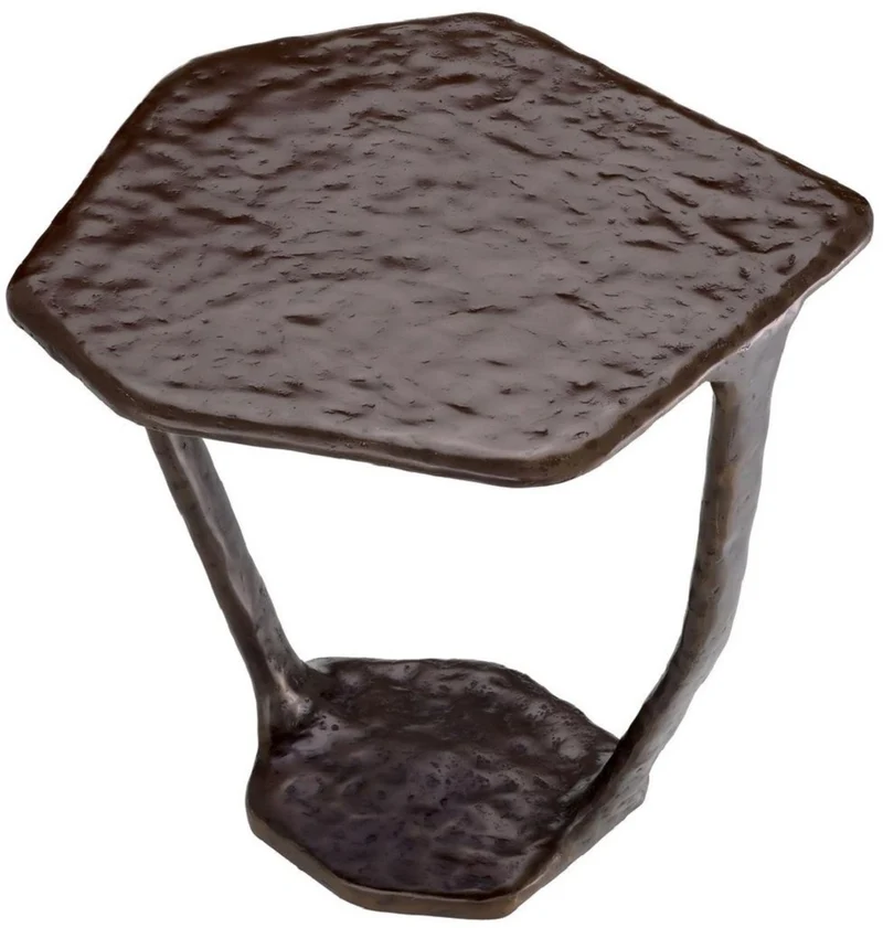 Casa Padrino Luxus Designer Beistelltisch Bronze 48 x 46 x H. 50 cm - Aluminium Tisch - Wohnzimmer Möbel - Luxus Möbel - Luxus Einrichtung - Wohnzimmer Einrichtung