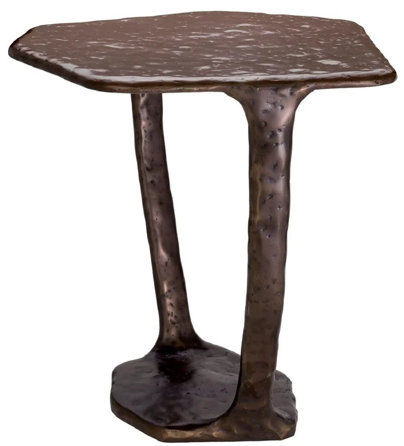 Casa Padrino Luxus Designer Beistelltisch Bronze 48 x 46 x H. 50 cm - Aluminium Tisch - Wohnzimmer Möbel - Luxus Möbel - Luxus Einrichtung - Wohnzimmer Einrichtung