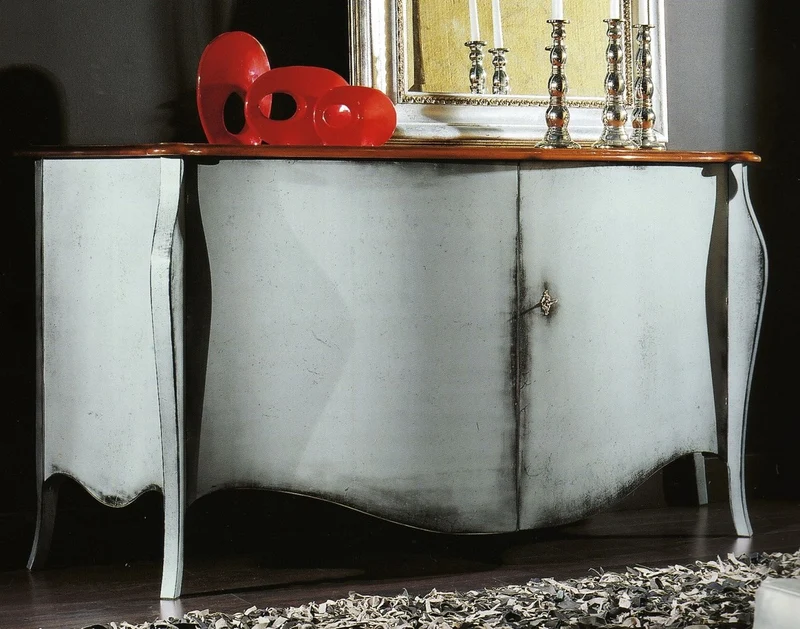 Casa Padrino Luxus Barock Sideboard Antik Weiß / Braun - Handgefertigter Massivholz Schrank mit 2 Türen - Luxus Möbel Möbel im Barockstil - Barock Möbel - Luxus Qualität - Made in Italy