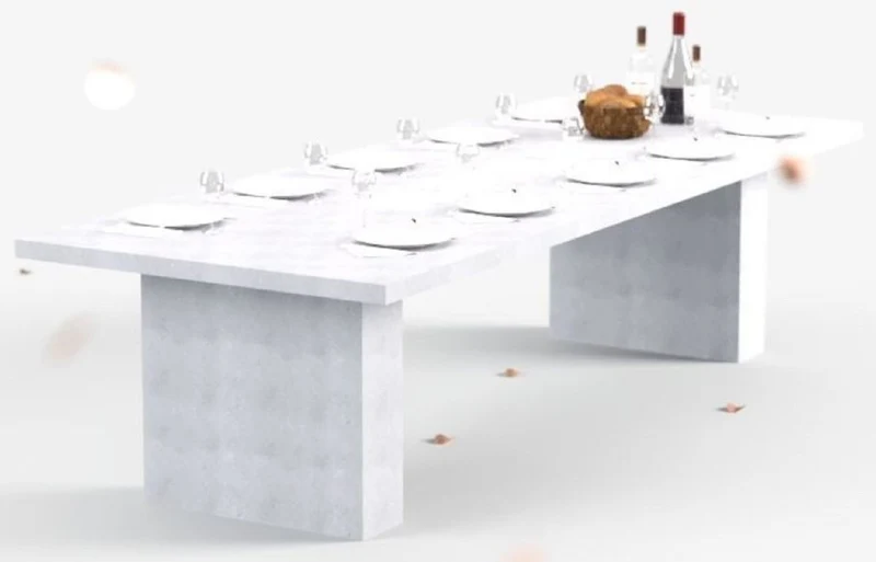 Casa Padrino Luxus Esstisch mit Bioethanol Kamin 300 x 115 x H. 75 cm - Verschiedene Farben - Esszimmertisch - Gartentisch - Esszimmer Möbel - Garten Möbel - Luxus Möbel - Luxus Einrichtung