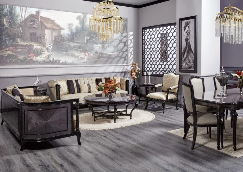 Casa Padrino Luxus Barock Sofa Gold / Schwarz - Prunkvolles Wohnzimmer Sofa - Barockstil Wohnzimmer Möbel - Luxus Möbel im Barockstil - Barock Einrichtung - Edel & Prunkvoll