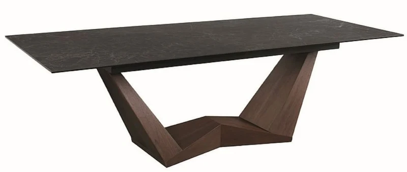 Casa Padrino Designer Esstisch Schwarz / Braun 200-250 x 98 x H. 76 cm - Ausziehbarer Esszimmertisch mit Glaskeramik Tischplatte - Esszimmer Möbel - Küchen Möbel - Designer Möbel