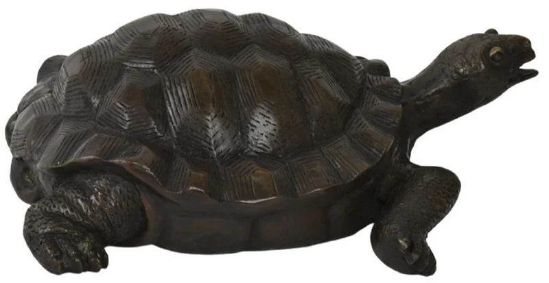 Casa Padrino Luxus Deko Skulptur Schildkröte Bronze 47 x 40 x H. 16 cm - Bronze Deko Skulptur - Bronze Deko Figur - Schreibtisch Deko - Wohnzimmer Deko - Luxus Qualität