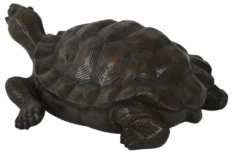 Casa Padrino Luxus Deko Skulptur Schildkröte Bronze 47 x 40 x H. 16 cm - Bronze Deko Skulptur - Bronze Deko Figur - Schreibtisch Deko - Wohnzimmer Deko - Luxus Qualität