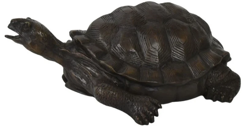 Casa Padrino Luxus Deko Skulptur Schildkröte Bronze 47 x 40 x H. 16 cm - Bronze Deko Skulptur - Bronze Deko Figur - Schreibtisch Deko - Wohnzimmer Deko - Luxus Qualität