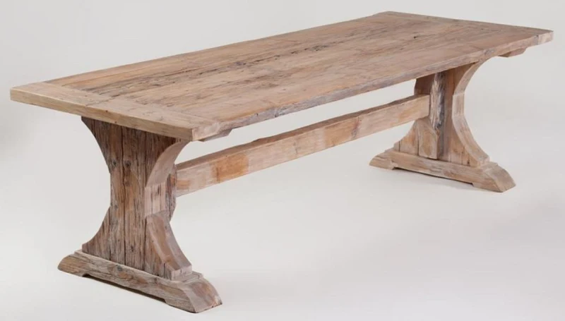 Casa Padrino Landhausstil Esstisch Naturfarben - Verschiedene Größen - Rustikaler Rechteckiger Massivholz Esszimmertisch - Rustikale Esszimmer Möbel - Landhausstil Esszimmer Möbel