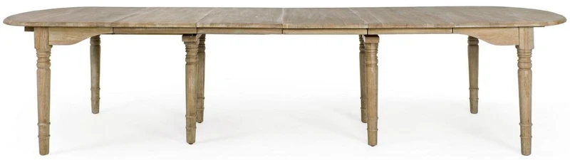 Casa Padrino Luxus Massivholz Esstisch Naturfarben 152-382 x 120 x H. 78 cm - Ausziehbarer Massivholz Küchentisch - Esszimmer Möbel - Küchen Möbel - Massivholz Möbel - Luxus Möbel