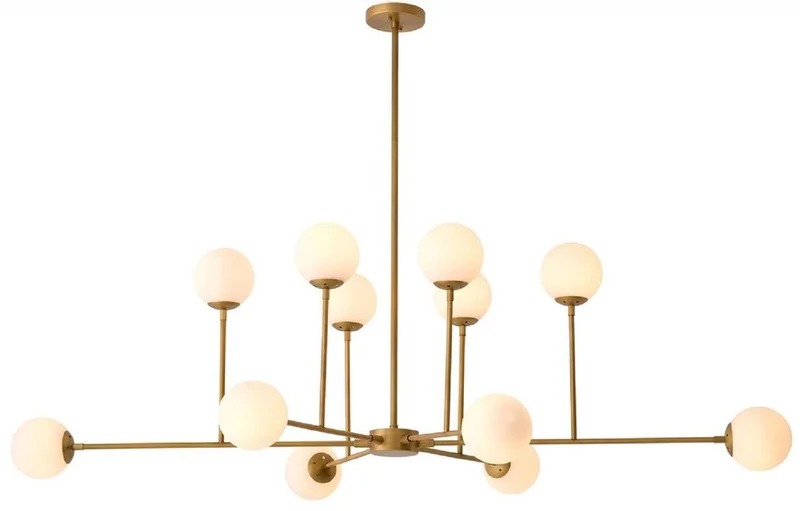 Casa Padrino Luxus Kronleuchter Antik Messing / Weiß 187 x 120 x H. 50 cm - Wohnzimmer Kronleuchter mit verstellbaren Armen - Luxus Leuchten - Luxus Interior - Luxus Qualität