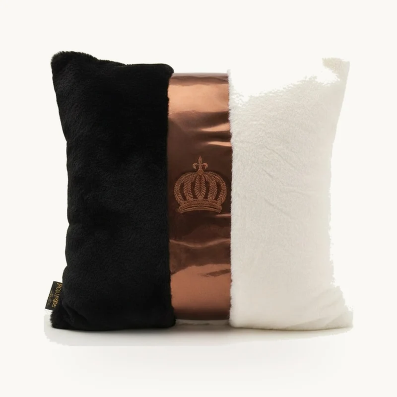 Harald Glööckler Luxus Deko Kissen Pompöös by Casa Padrino Weiß / Schwarz / Bronze - Glööckler Kissen - Designer Zierkissen - Harald Glööckler Designer Deko Accessoires