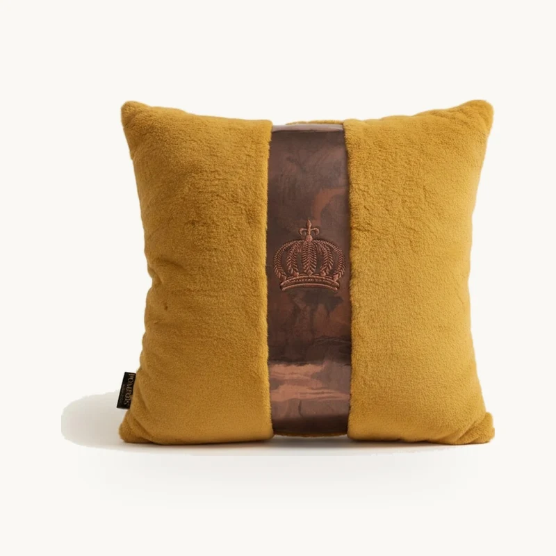 Harald Glööckler Luxus Deko Kissen Pompöös by Casa Padrino Gelb / Kupfer - Glööckler Kissen - Designer Zierkissen - Harald Glööckler Designer Deko Accessoires