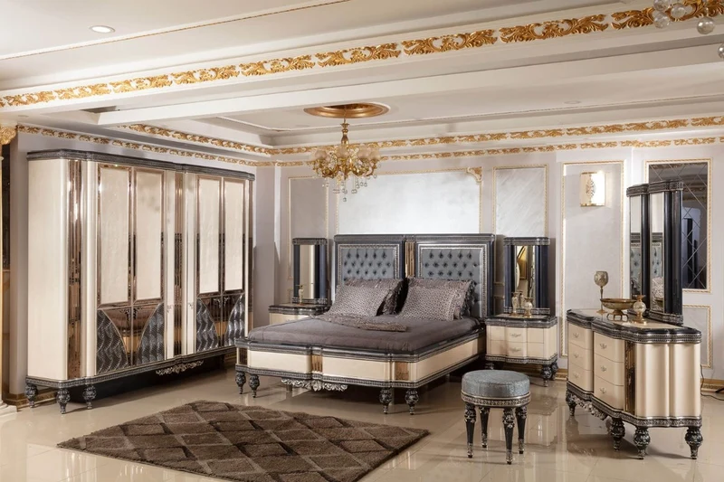Casa Padrino Luxus Barock Kommode mit Spiegel Beige / Schwarz / Gold - Barockstil Schlafzimmer Kommode mit Spiegel - Luxus Schlafzimmer Möbel im Barockstil - Barock Möbel - Edel & Prunkvoll