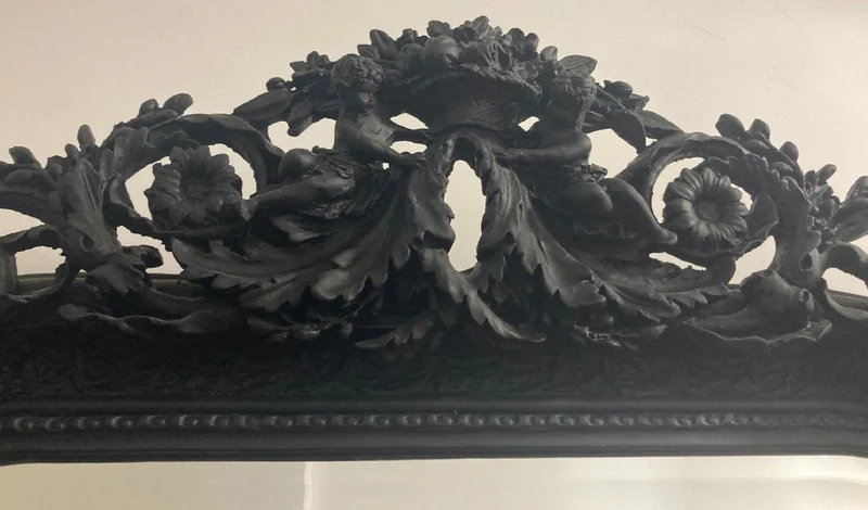 Casa Padrino Barock Spiegel Schwarz - Prunkvoller Wandspiegel mit eleganten Verzierungen - Barockstil Wandspiegel - Barock Garderoben Spiegel - Barock Möbel - Edel & Prunkvoll