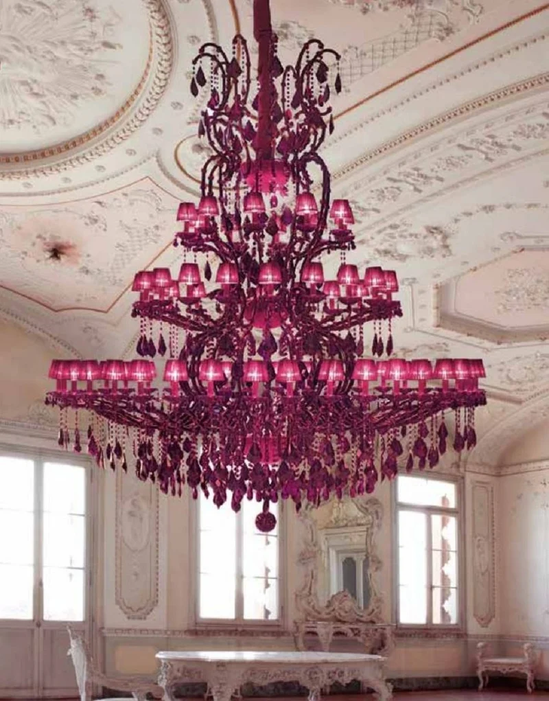 Casa Padrino Luxus Barock Kristall Kronleuchter Lila Ø 290 x H. 300 cm - Riesiger Venezianischer Kronleuchter - Schloss Kronleuchter - Palast Kronleuchter - Luxus Qualität - Made in Italy