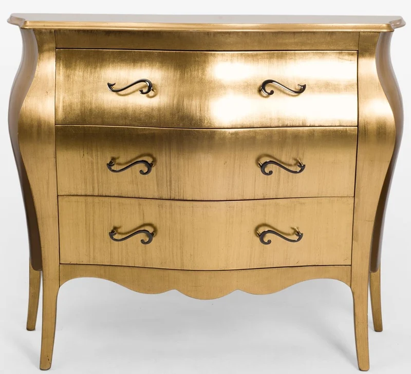 Casa Padrino Luxus Barock Kommode Gold - Handgefertigte Massivholz Kommode mit 3 Schubladen - Luxus Möbel im Barockstil - Barock Möbel - Barock Einrichtung - Edel & Prunkvoll