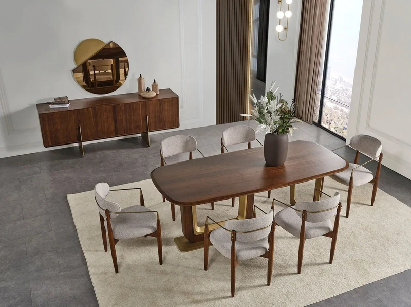 Casa Padrino Luxus Sideboard Braun / Messing 220 x 50 x H. 78 cm - Massivholz Schrank mit 4 Türen - Massivholz Möbel - Luxus Möbel - Luxus Einrichtung