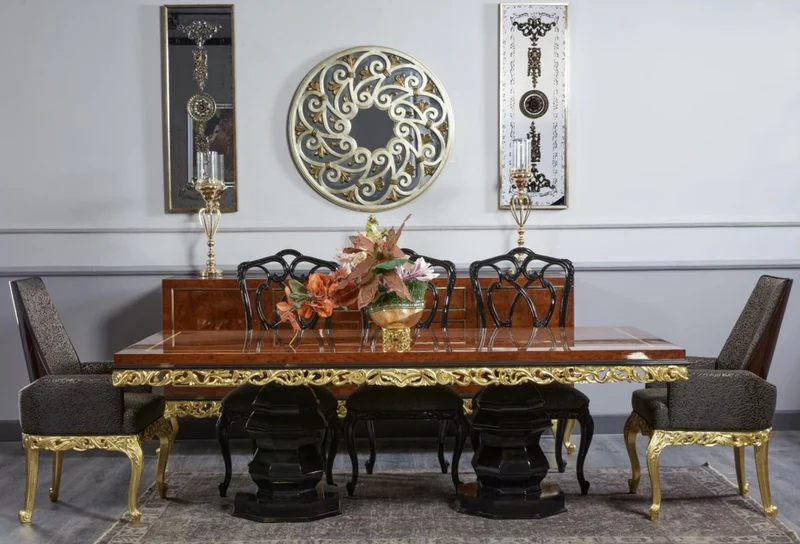 Casa Padrino Luxus Barock Sideboard Braun / Schwarz / Gold - Prunkvoller Massivholz Schrank mit 3 Türen und 3 Schubladen - Luxus Möbel im Barockstil - Barock Möbel - Edel & Prunkvoll