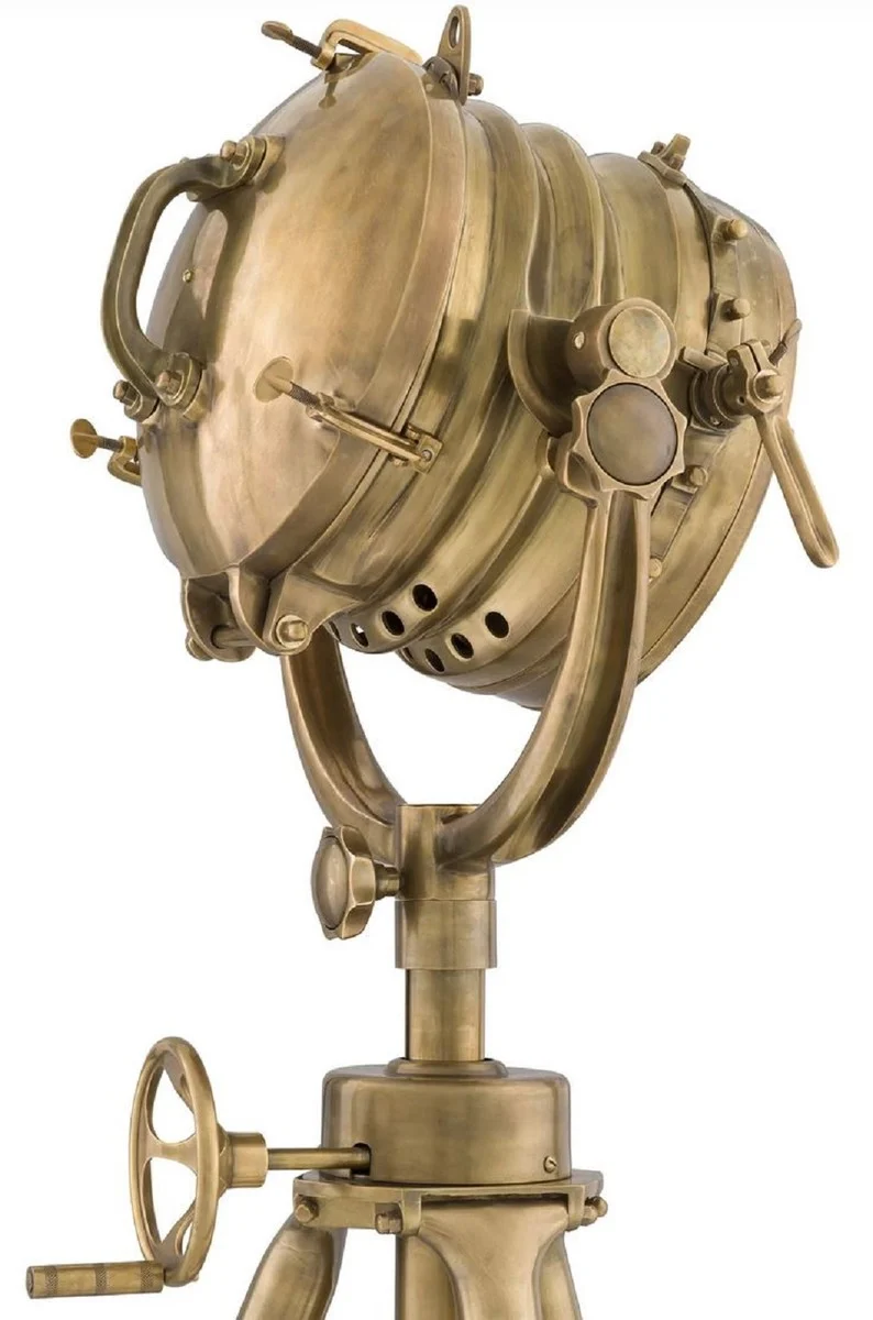 Casa Padrino Luxus Stehleuchte Vintage Messing 76-115 x H. 151-227 cm - Dreibein Studioleuchte - Luxus Stehleuchten - Dreibein Stehleuchten - Luxus Studioleuchten