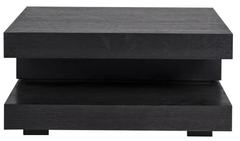 Casa Padrino Luxus Couchtisch Schwarz 90 x 90 x H. 42 cm - Quadratischer Massivholz Wohnzimmertisch - Wohnzimmer Möbel - Luxus Möbel - Luxus Einrichtung