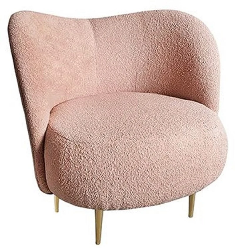 Casa Padrino Luxus Wohnzimmer Set Rosa / Gold - 2 Luxus Sofas mit gebogener Rückenlehne & 2 Luxus Sessel mit gebogener Rückenlehne - Luxus Möbel - Wohnzimmer Möbel - Luxus Einrichtung