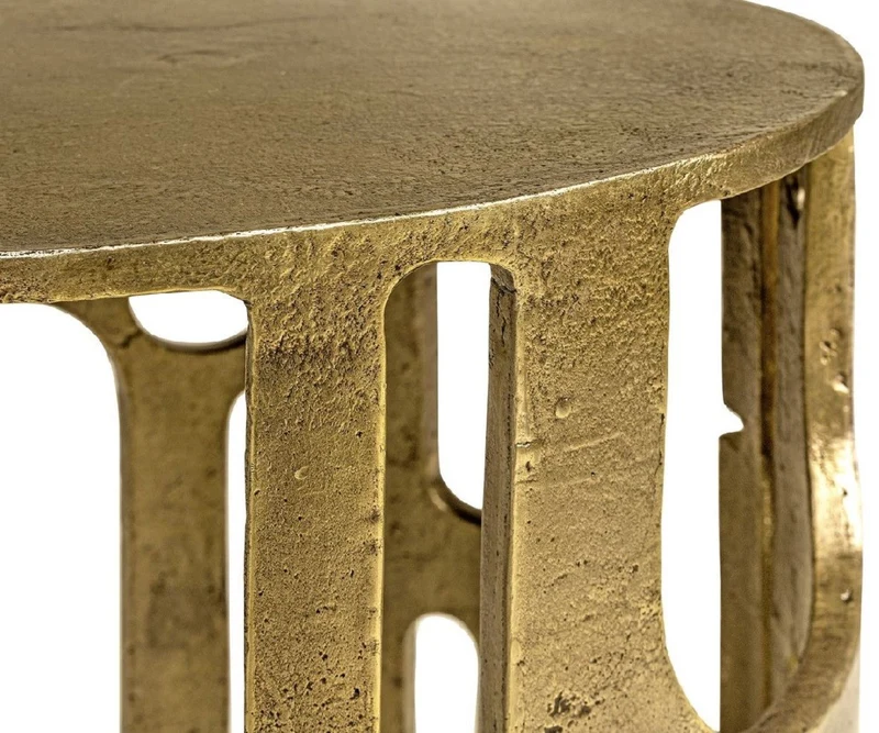 Casa Padrino Designer Hocker Bronze Ø 41 x H. 48 cm - Runder Aluminium Sitzhocker - Rundhocker - Wohnzimmer Möbel - Luxus Möbel - Designer Möbel - Luxus Einrichtung - Designer Einrichtung