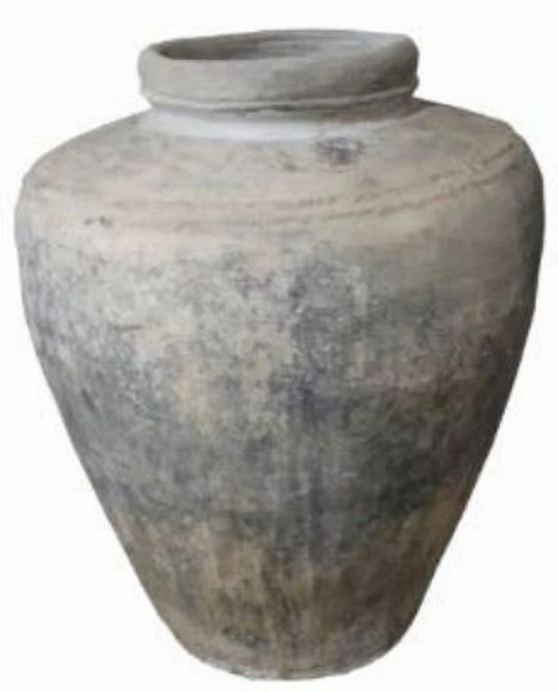 Casa Padrino Luxus Barock Terracotta Vase Antik Beige Ø 37 x H. 85 cm - Handgefertigte Antik Stil Blumenvase - Blumentopf - Pflanzentopf - Barock Deko Accessoires - Barockstil Garten Deko