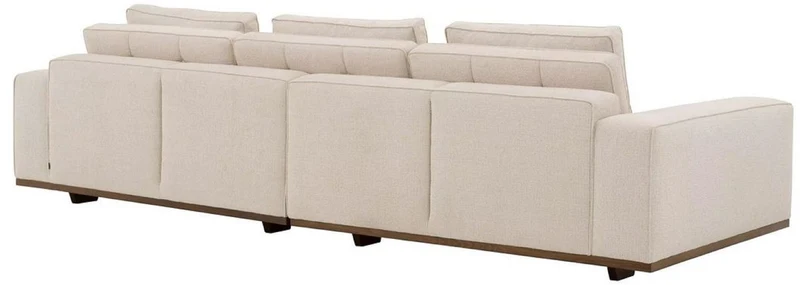 Casa Padrino Luxus Sofa Beige / Braun 286 x 110 x H. 80 cm - Wohnzimmer Sofa mit Kissen - Wohnzimmer Möbel - Luxus Möbel - Wohnzimmer Einrichtung - Luxus Einrichtung - Luxus Qualität