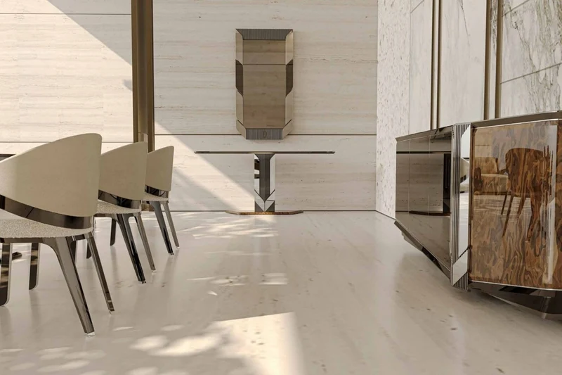Casa Padrino Luxus Designer Konsole Braun / Schwarz / Silber 160 x 36 x H. 90 cm - Rechteckiger Konsolentisch - Luxus Möbel - Designer Möbel - Hotel Möbel - Luxus Qualität