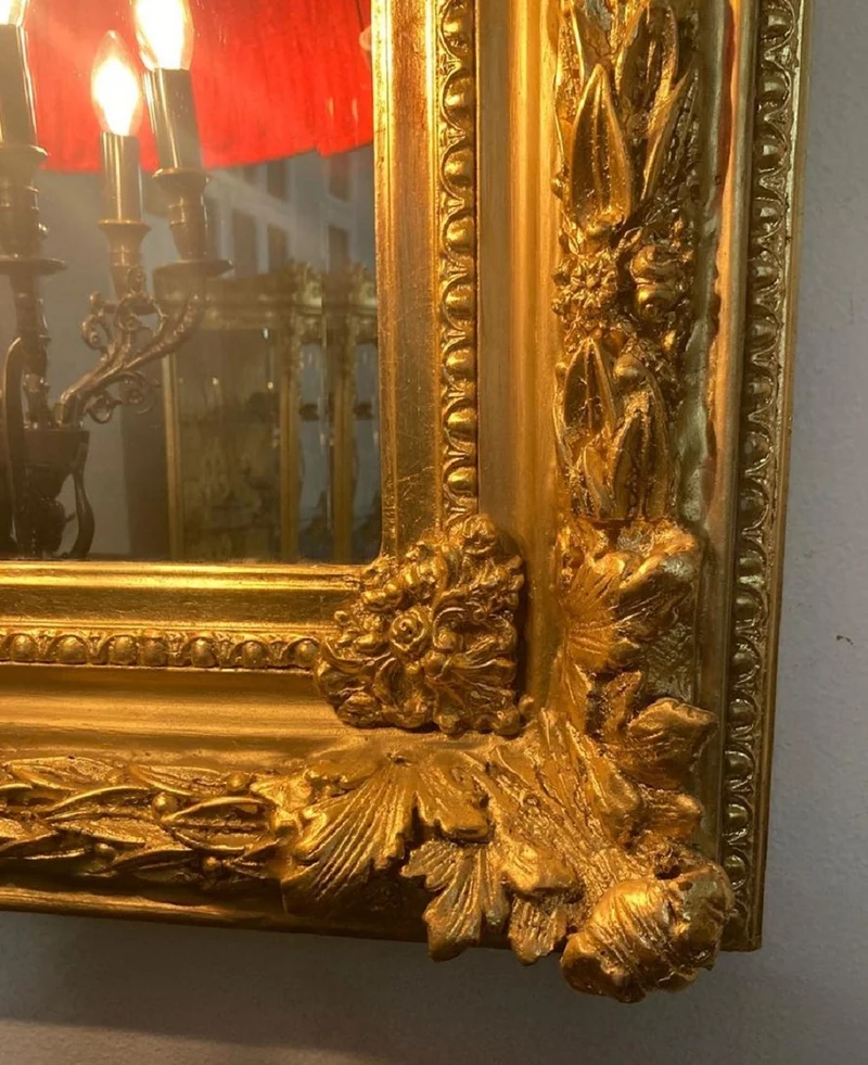 Casa Padrino Barock Spiegel Gold - Rechteckiger Wandspiegel mit Verzierungen