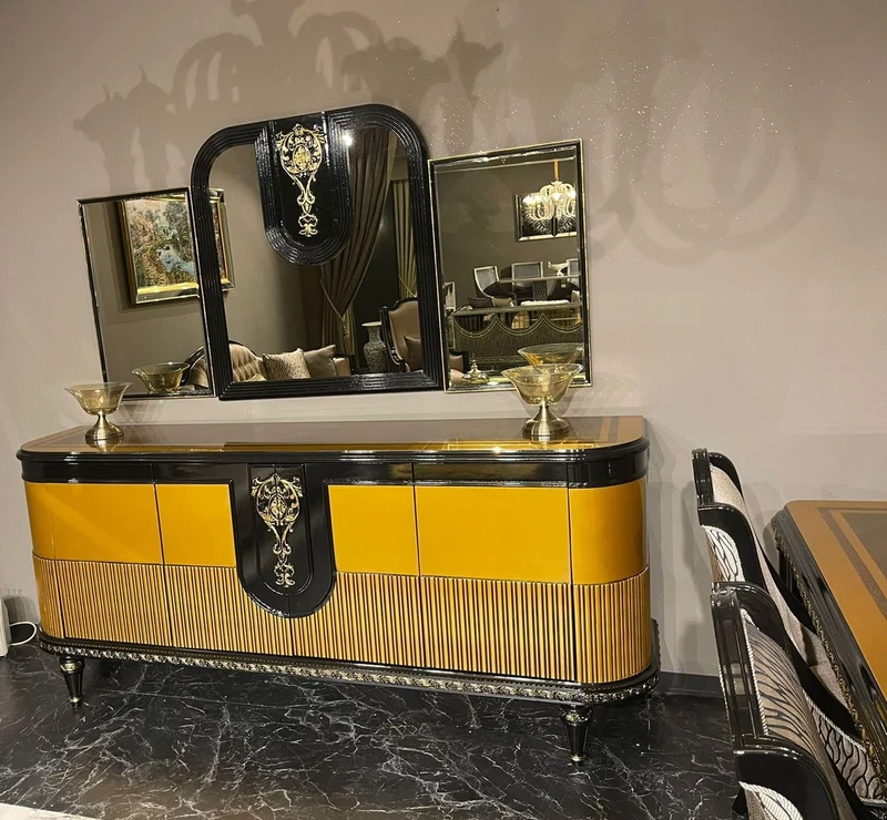 Casa Padrino Luxus Barock Sideboard Gold / Schwarz / Gold - Handgefertigter Barockstil Schrank - Luxus Möbel Möbel im Barockstil - Barock Möbel - Barock Einrichtung - Edel & Prunkvoll