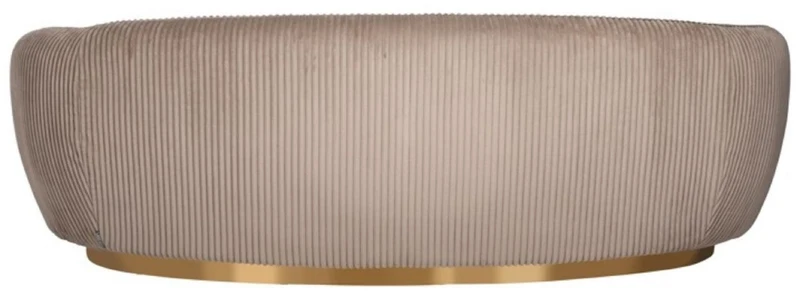 Casa Padrino Luxus Sofa Braun / Gold 221 x 98 x H. 72 cm - Gebogenes Wohnzimmer Sofa - Wohnzimmer Möbel - Wohnzimmer Einrichtung - Luxus Möbel - Luxus Einrichtung - Möbel Luxus