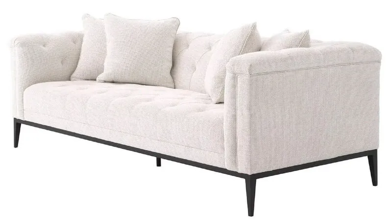Casa Padrino Luxus Chesterfield Sofa mit 4 Kissen Weiß / Rotguss 231 x 97 x H. 75 cm - Wohnzimmer Sofa - Hotel Sofa - Wohnzimmer Möbel - Chesterfield Möbel - Luxus Möbel - Luxus Einrichtung