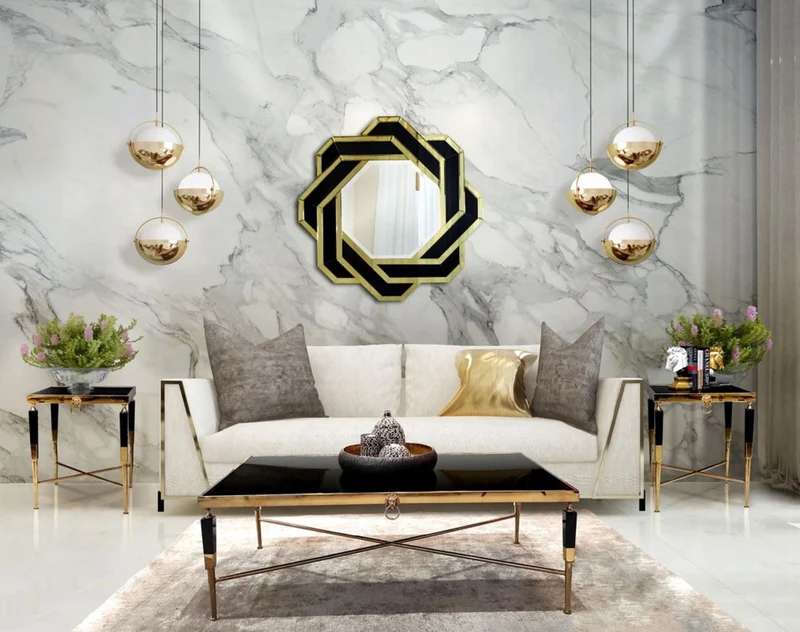 Casa Padrino Luxus Couchtisch Schwarz / Gold 130 x 70 x H. 45 cm - Wohnzimmertisch mit Kunstmarmor Tischplatte - Luxus Wohnzimmer Möbel - Hotel Möbel - Luxus Einrichtung - Hotel Einrichtung