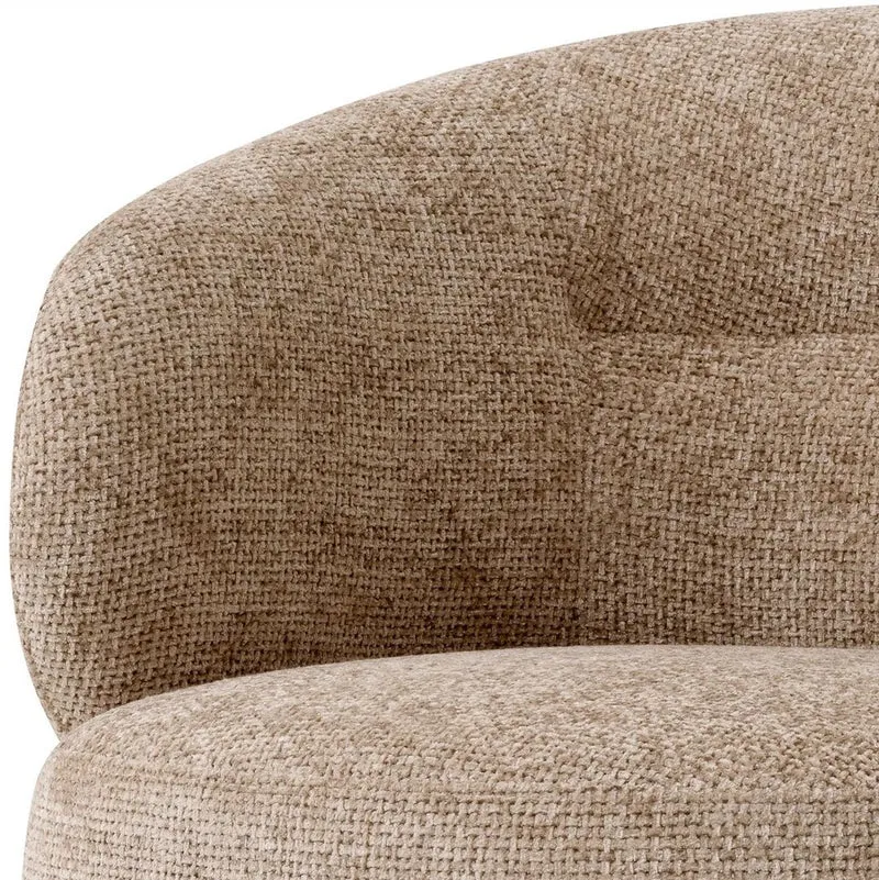 Casa Padrino Luxus Drehsessel Sandfarben 70 x 80 x H. 79 cm - Wohnzimmer Sessel - Hotel Sessel - Wohnzimmer Möbel - Hotel Möbel - Luxus Möbel - Luxus Wohnzimmer Einrichtung