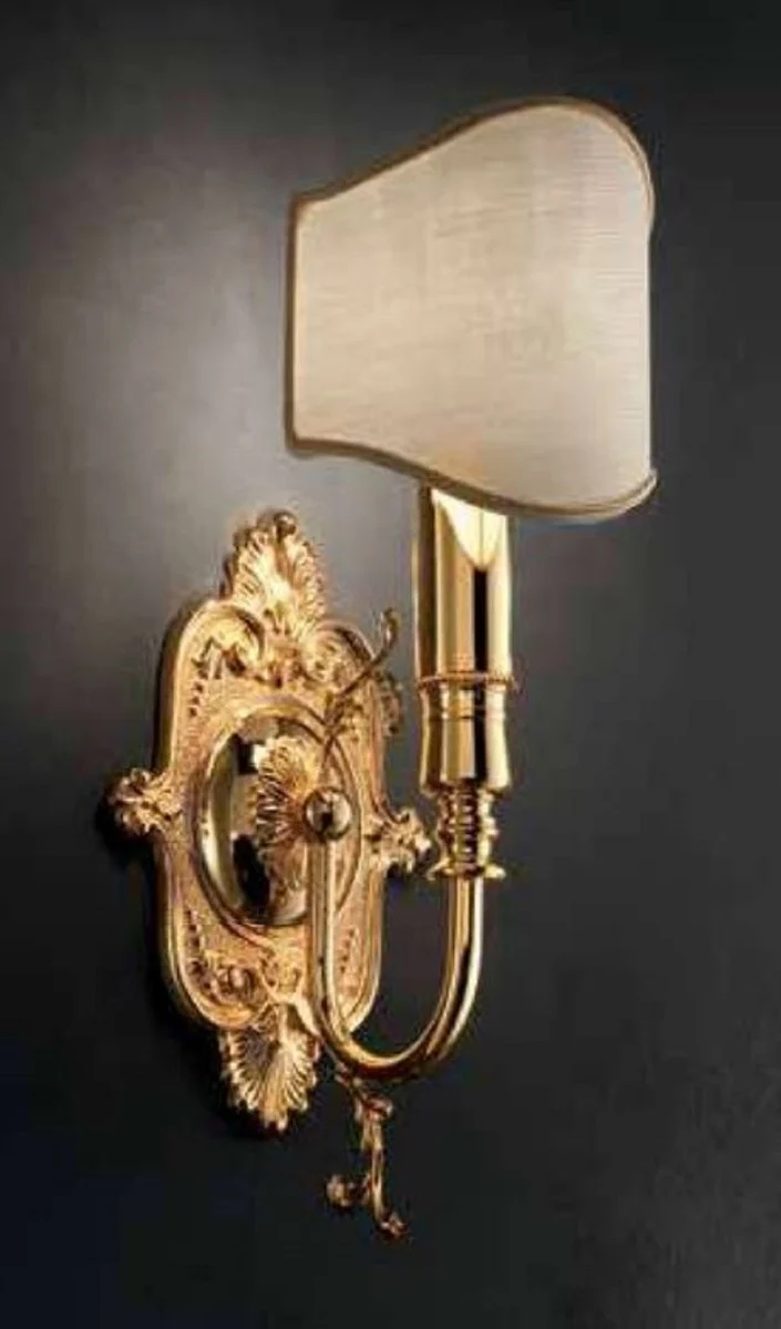 Casa Padrino Luxus Barock Wandleuchte Gold / Elfenbein 13 x 14 x H. 33 cm - Prunkvolle Wandlampe im Barockstil - Barock Leuchten - Edel & Prunkvoll - Luxus Qualität - Made in Italy