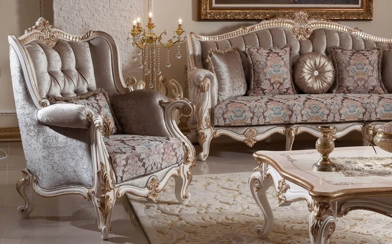 Casa Padrino Luxus Barock Couchtisch Weiß / Beige / Gold - Prunkvoller Wohnzimmertisch im Barockstil - Luxus Wohnzimmer Möbel im Barockstil - Barock Möbel - Barock Wohnzimmer Einrichtung