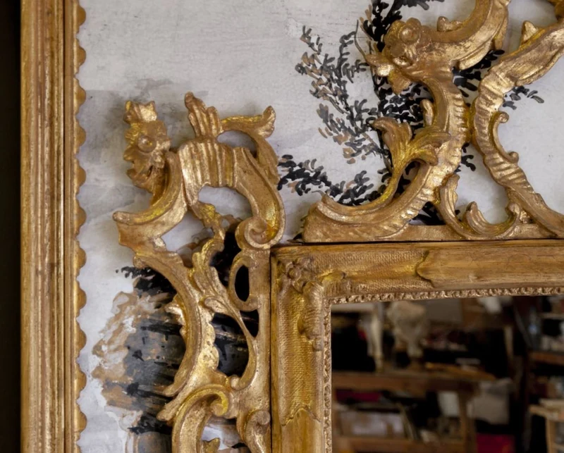Casa Padrino Luxus Barock Spiegel Antik Gold / Mehrfarbig - Rechteckiger italienischer Barockstil Wandspiegel - Barock Möbel - Luxus Möbel im Barockstil - Luxus Qualität - Made in Italy