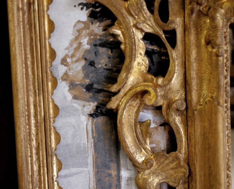 Casa Padrino Luxus Barock Spiegel Antik Gold / Mehrfarbig - Rechteckiger italienischer Barockstil Wandspiegel - Barock Möbel - Luxus Möbel im Barockstil - Luxus Qualität - Made in Italy
