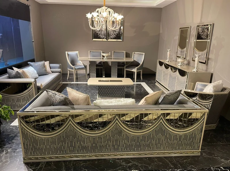 Casa Padrino Luxus Art Deco Couchtisch Creme - Rechteckiger Wohnzimmertisch mit Glasplatte - Wohnzimmer Möbel - Art Deco Möbel - Luxus Möbel - Luxus Einrichtung - Wohnzimmer Einrichtung
