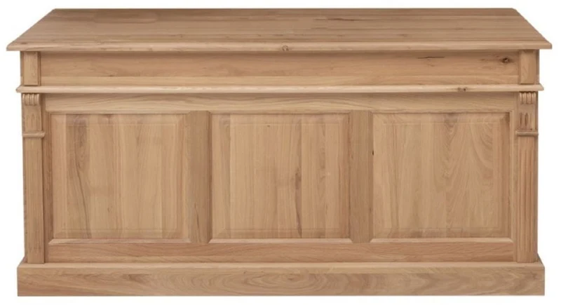 Casa Padrino Landhausstil Schreibtisch Naturfarben 160 x 70 x H. 78 cm - Massivholz Bürotisch mit 2 Türen und 2 Schubladen - Massivholz Möbel - Büro Möbel im Landhausstil - Landhausstil Möbel