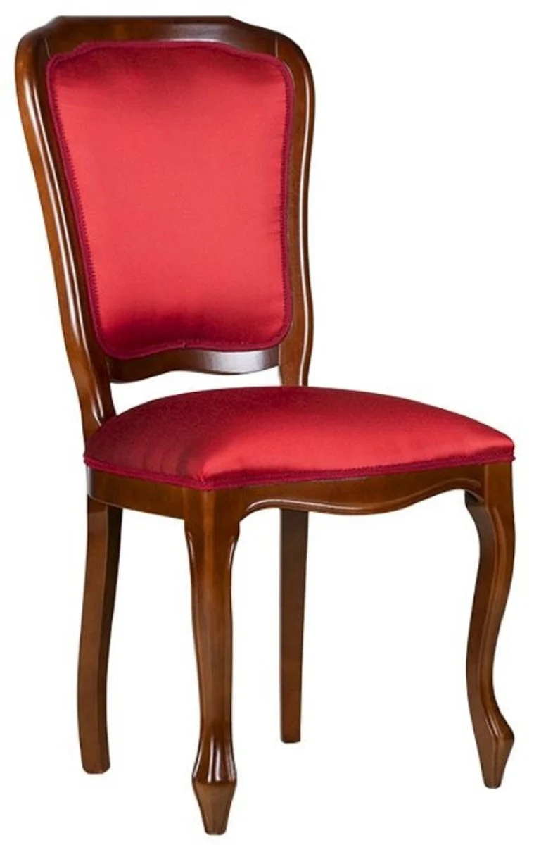 Casa Padrino Luxus Jugendstil Esszimmerstuhl 6er Set Bordeauxrot / Braun 49 x 57 x H. 99 cm - Elegante Küchenstühle - Jugendstil Esszimmer Möbel - Jugendstil Esszimmer Einrichtung