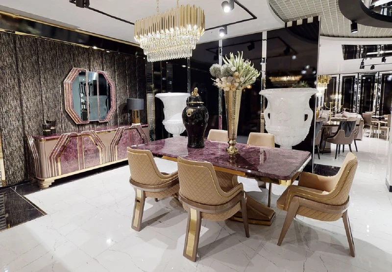 Casa Padrino Luxus Art Deco Esszimmer Stuhl Set mit Armlehnen Beige / Grau / Gold - Küchen Stühle 6er Set - Luxus Esszimmer Möbel - Art Deco Möbel - Luxus Einrichtung - Art Deco Einrichtung