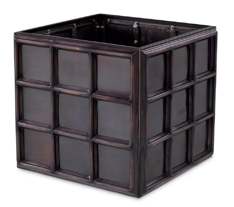 Casa Padrino Luxus Blumentopf Antik Bronze 52,5 x 52,5 x H. 47 cm - Quadratischer Edelstahl Pflanzentopf - Wohnzimmer Deko - Büro Deko - Deko Accessoires - Luxus Deko - Luxus Qualität