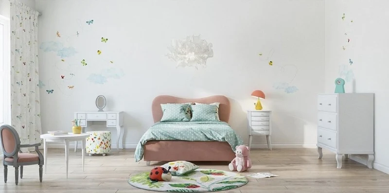 Casa Padrino Luxus Art Deco Kinderbett Rosa / Silber 168 x 216 x H. 100 cm - Massivholz Bett mit Kopfteil - Kinderzimmer Möbel - Kinder Möbel - Art Deco Möbel - Luxus Möbel - Luxus Einrichtung