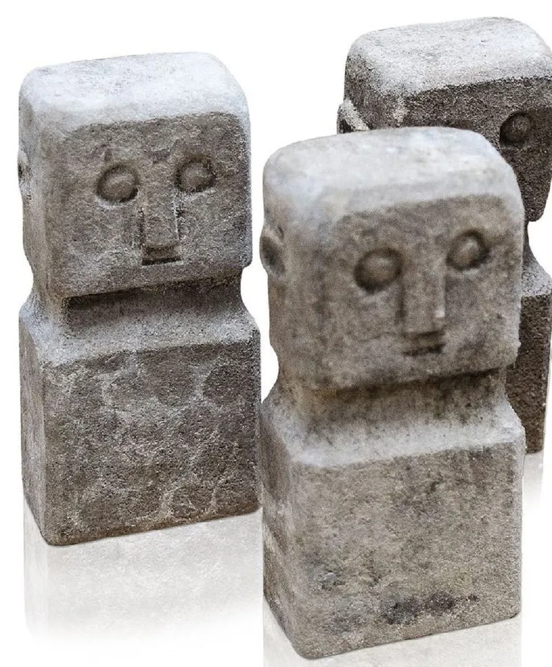 Casa Padrino Luxus Deko Antik Stil Naturstein Statuen 10er Set - Stein Skulpturen - Stein Figuren - Deko Accessoires - Schreibtisch Deko - Wohnzimmer Deko - Luxus Möbel